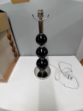 Next Table Lamp "Palmer" Chrome and Stone 18" High (No shade, working)