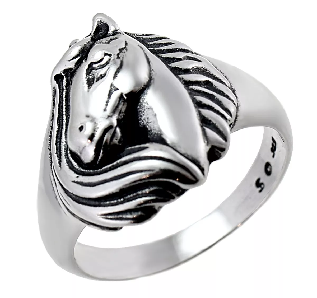 Southwestern Ladies Sterling Silver Horse Ring Size 5