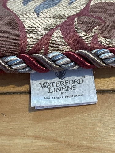 2 WATERFORD LINENS STANDARD DAMASK PILLOW SHAMS RUST GOLD GRAY PIPING (HV KINGS) - Picture 13 of 17