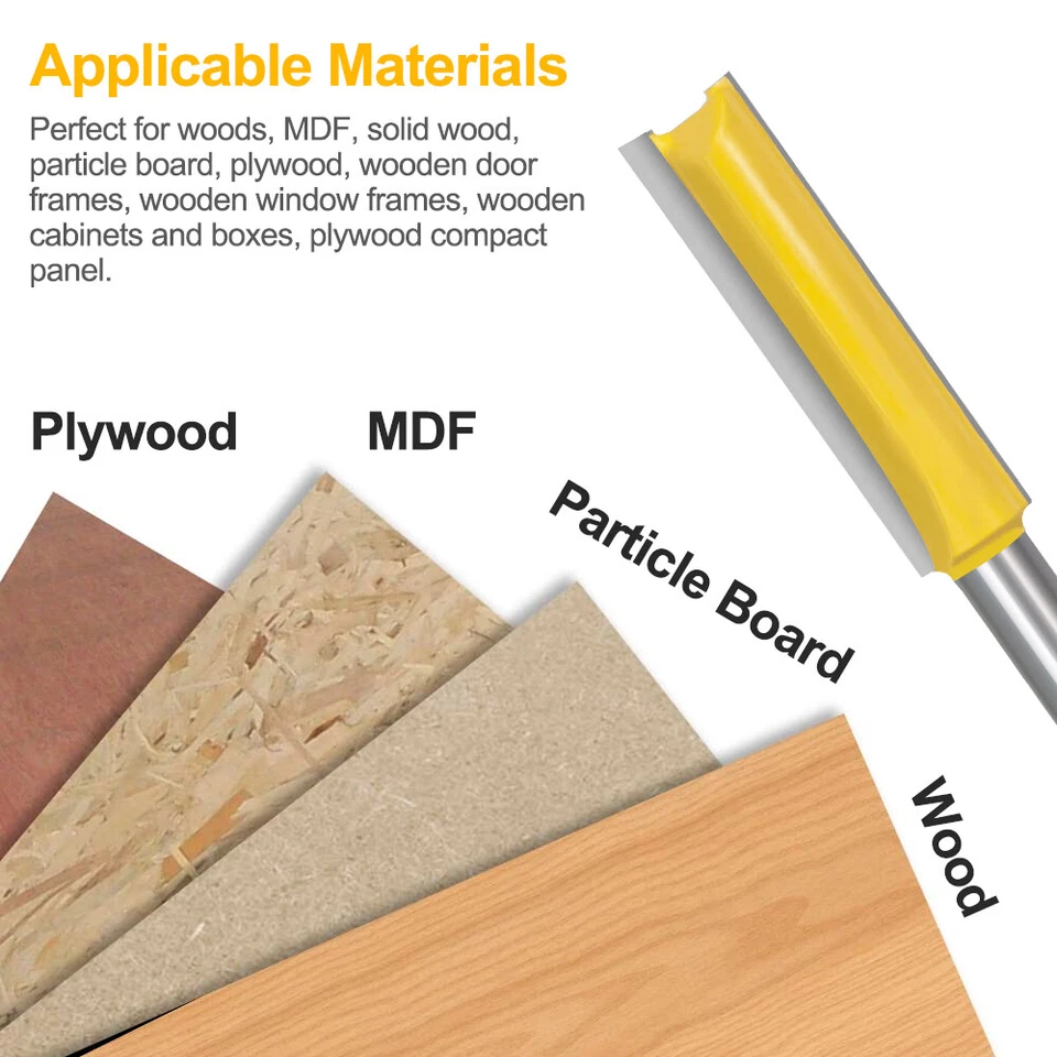 2Pcs Extra Long Straight Router Bit Flute Flush Trim Route Bit 1/4'' Shank 2'' - image 3 of 4