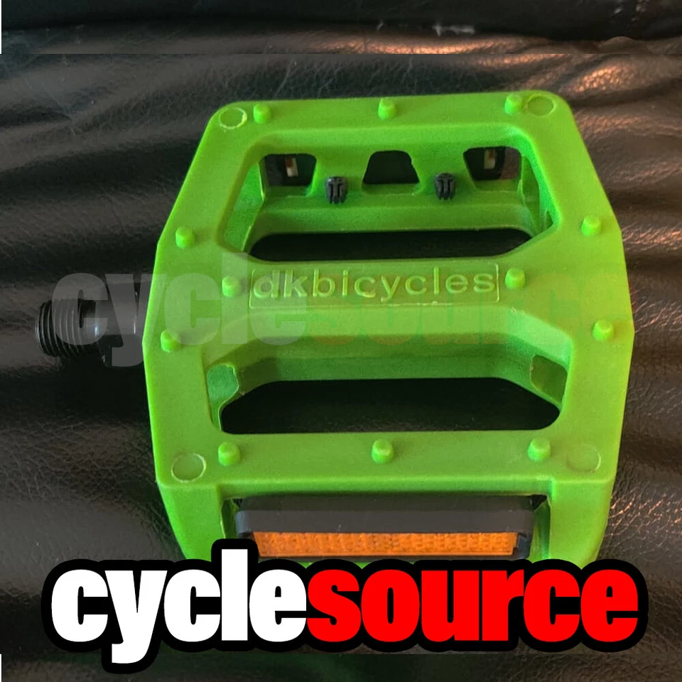 dkbicycles bmx track cruiser Bike Pedals 1/2" Axle, Green - Image 3 of 4