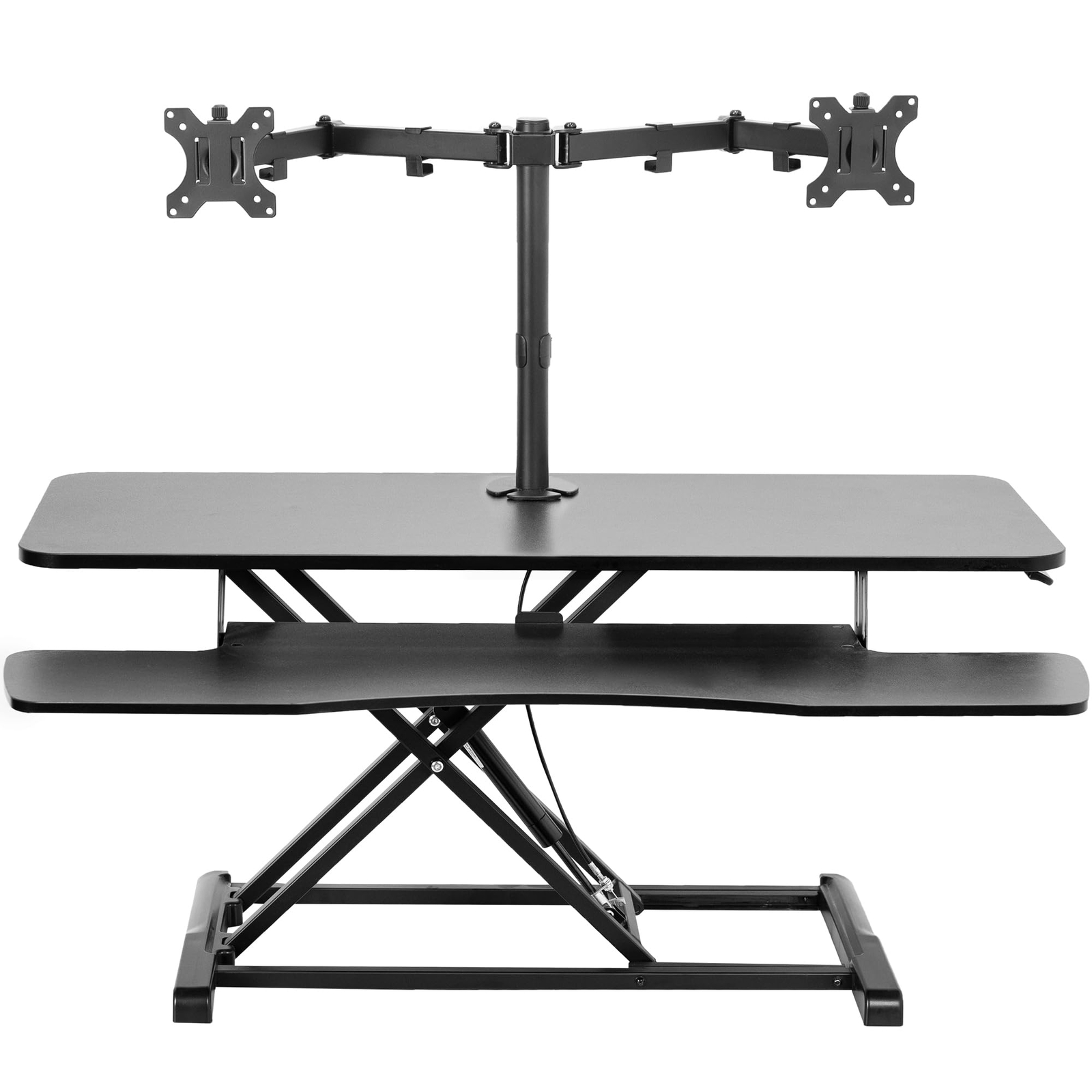 Height Adjustable 42 inch Standing Desk Converter with Dual 13 to 30 inch Mon...-image