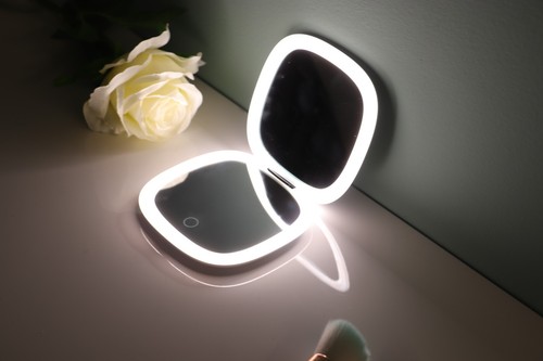 Larimar Vanity Pocket Makeup Mirror, 1X/10X Magnification, Double Sided  Compact | eBay