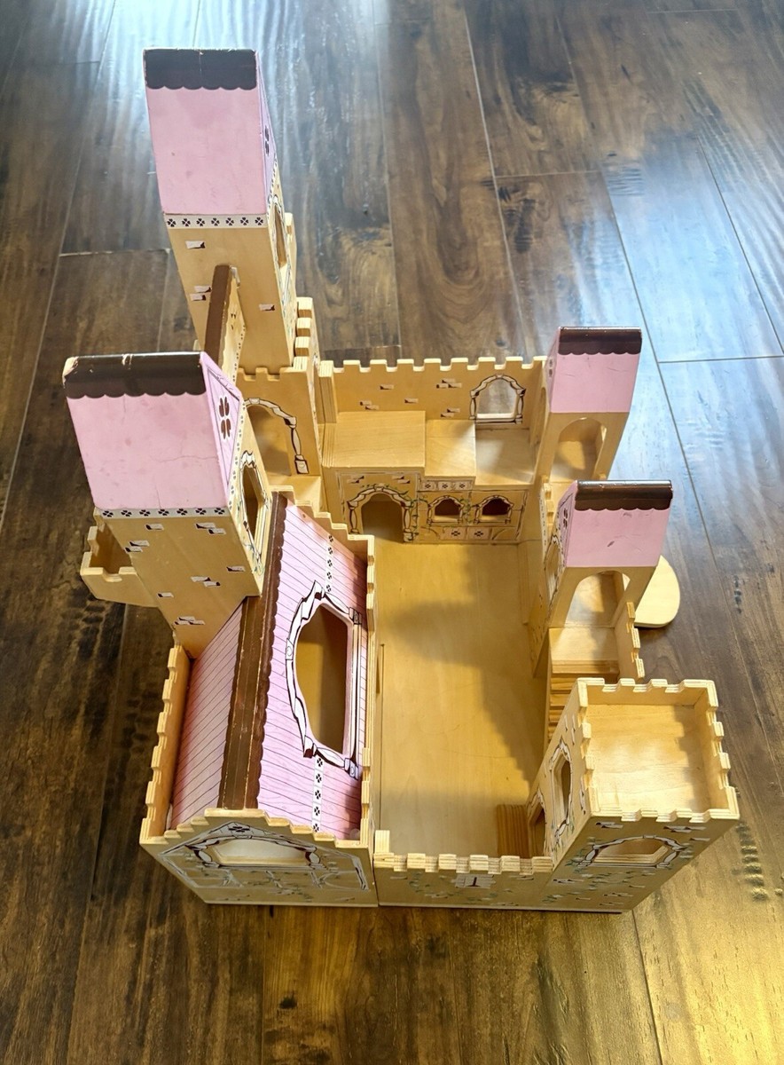 Melissa And Doug Castle Folding Wooden Princess Royal Family Castle  Furniture