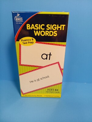 Carson-Dellosa Publishing Flash Cards Basic Sight Words 3w x 6h 102/Pack CD3910