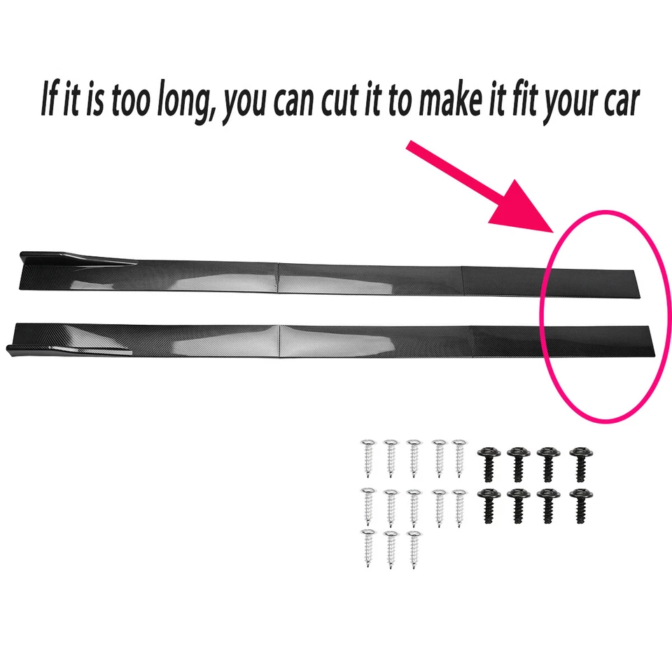 Carbon Fiber Side Skirts Extension For Benz W205 C205 C300 C43 C63 AMG 2000-21 Foto 4 de 4