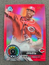 🌟 2018 Bowman Hunter Greene Chrome Scouts' Top 100 Red Refractor #5/5 Reds