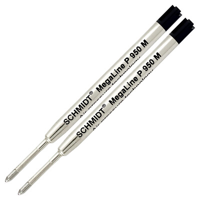 2 Pack - Schmidt P950 MegaLine Pressurized Ballpoint Refill - Black