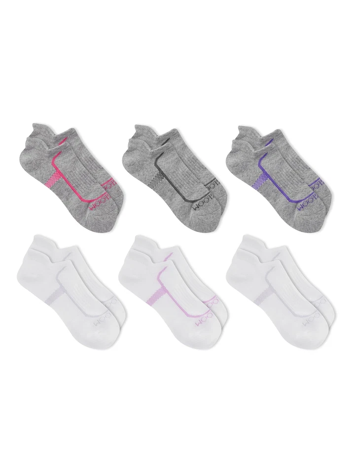 Fruit of the Loom Women's CoolZone Cotton Cushion No Show Tab Socks, 6 Pack - Image 3 of 3