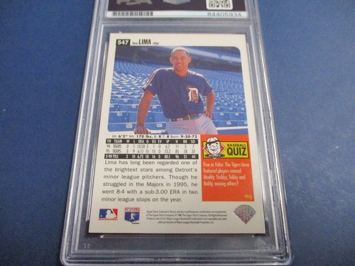 Jose Lima Detroit Tigers Autographed Signed 1996 Upper Deck Card #547 PSA Slab - Picture 7 of 8