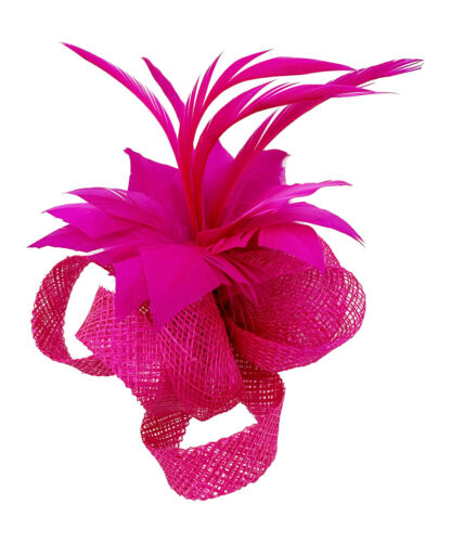 Small Feather Flower Hair Fascinator Clip Pin Party Wedding Royal Ascot Prom - Picture 12 of 13