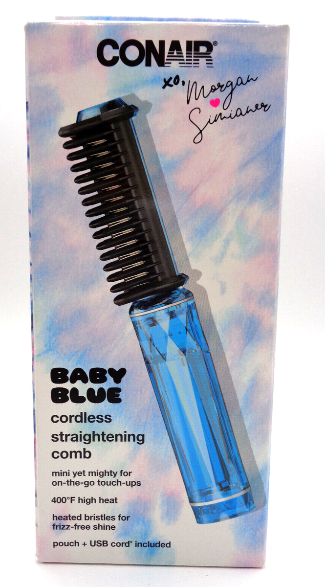 Conair Baby Blue Mini Cordless Straightening Comb With USB  display picture 2