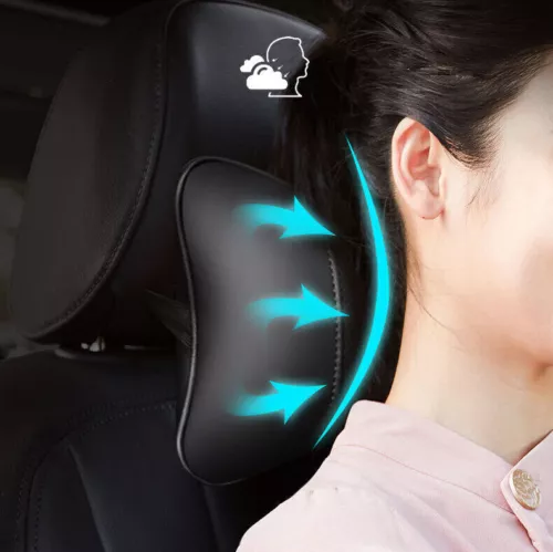1pc Soft Leather Car Headrest Neck Cushion Pillow Neck Rest For Subaru black - Picture 3 of 6