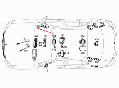 MERCEDES-BENZ E W213 RECHTS A-S-S-S-S-S-S-PILLAR-ANTENNENVERSTARKER A2139056200
