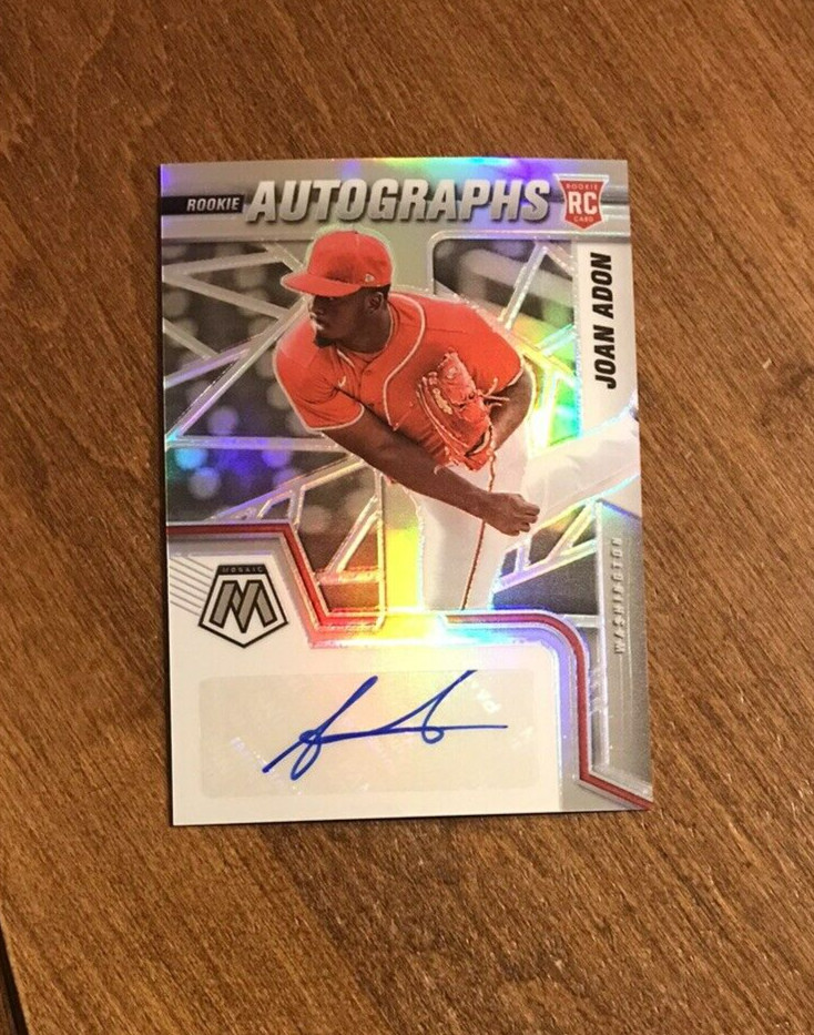 Joan Adon 2022 Mosaic Silver Prizm Rookie Auto RAM-JA Washington Nationals RC