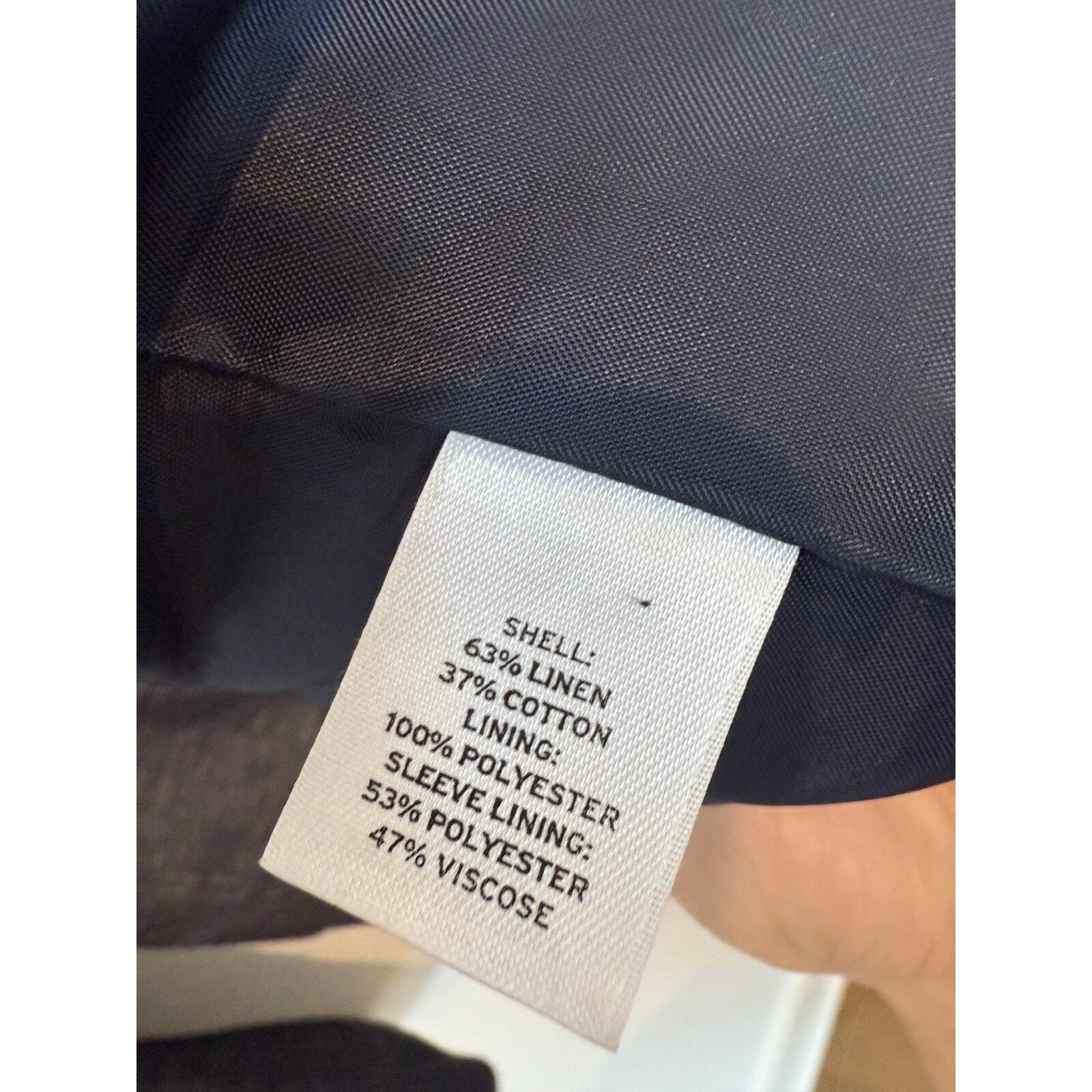 Halogen 2 Button Blazer Gray Pockets Medium Linen… - image 5