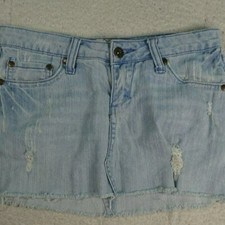 Vanilla Star Distressed Blue Jean Skirt Size Juniors 1