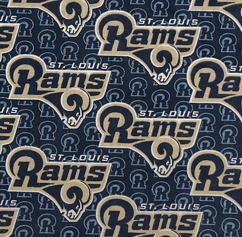Sol Color Rams St. Louis Los Angeles Rams Football NFL Blue Gold Cotton Vintage Fabric ...