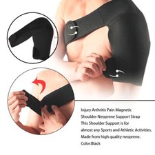 Magnetic Neoprene Shoulder Support-Solid Black Strap Injury Recovery Pain Relief