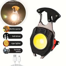 Portable Outdoor Strong Magnetic Mini Lighter Multifunctional Floodlight (Black）