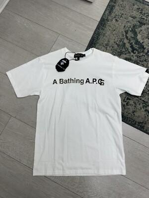 A Bathing Ape X A.P.C Tee | White | Size Small / S | Tops BAPE APC Wide