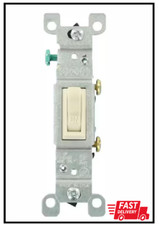 15 Amp Single-pole Toggle Switch, Light Almond 10-pack  Leviton Switch Pole