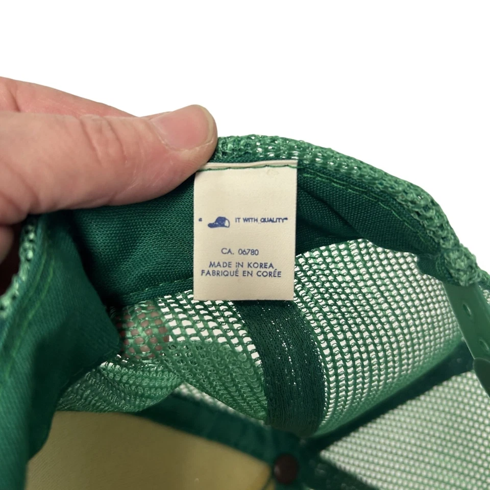 Nuevo de Colección Años 80 Yupoong Malla Verde CAMIONTE Sombrero Inspección de Control de Calidad Snapback Gorra CUELLO ROJO Foto 4 de 4