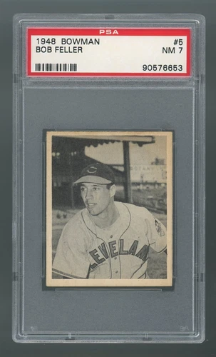 1948 Bowman #5 Bob Feller PSA 7 NM #90576653