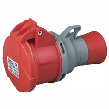 Presa industriale 380 V 3 poli + Terra, 4 poli, 16A IP44 rosso Rosi 9224 esterno