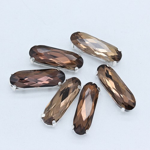 Sew on Oblong Silver Setting Glass Crystal Rhinestone Jewelry Accessories beads - Picture 18 of 31