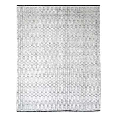 9' x 11'9'' Pearl White Modern Roman Design Hand Loomed Oriental Rug R84585