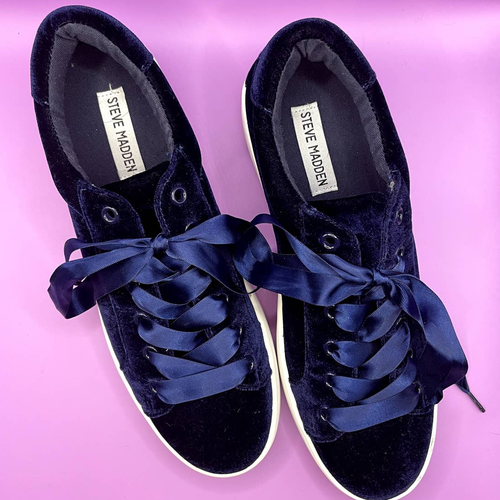 Steve Madden Blue Velvet Ribbon Tie 