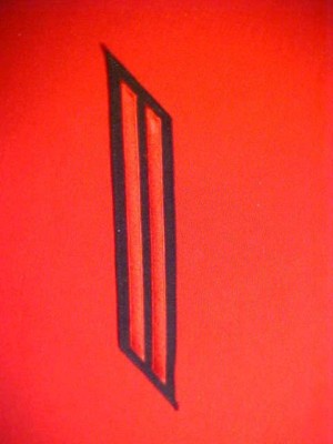 US Navy - CPO Hashmarks - Male - 2 stripe (8 Years) Red Embroidered  7''
