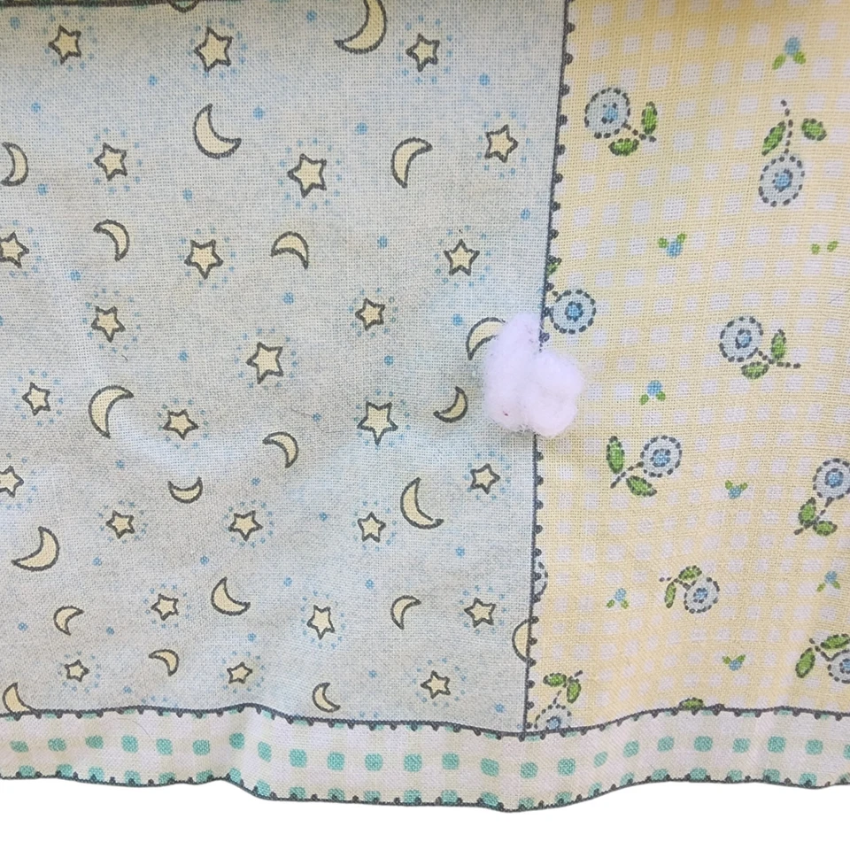 Vintage Baby Crib Blanket Comforter Rocking Horse Pastel Unbranded Foto 4 de 4