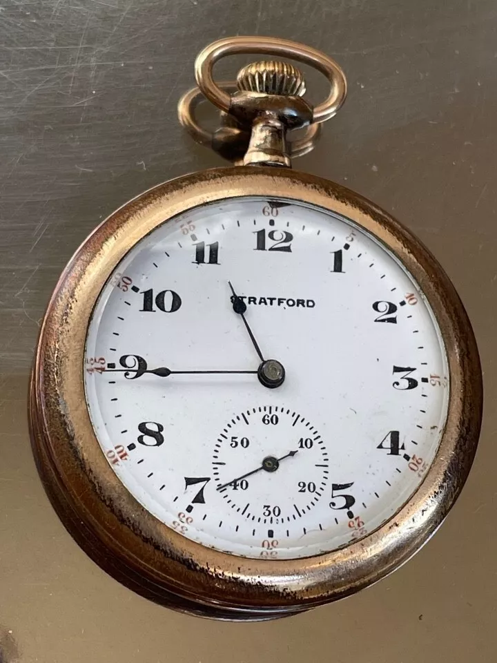 ANTIQUE SWISS STRATFORD BY LANGENDORF OPEN FACE GF POCKET WATCH