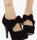 Mostrin Women’s Mary Jane Pumps Black Velvet Bow Platform Heels Size 8.5 New — photo 2