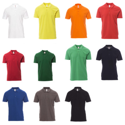 PAYPER ROME Poloshirt Herren Kurzarm 100% Baumwolle Piqué 185g Ton-in-Ton Knöpfe