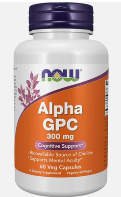NOW Supplements, Alpha GPC 300 mg, 60 Veg Capsules. New - Sealed