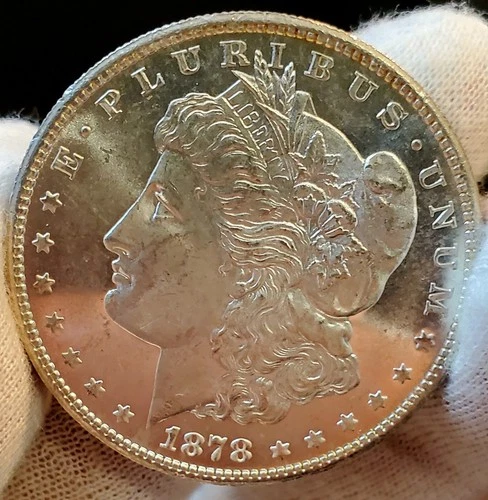 * 1878 S * BU MS++ PL OBVERSE MIRRORS + FULLY TONED REVERSE MORGAN DOLLAR #C22