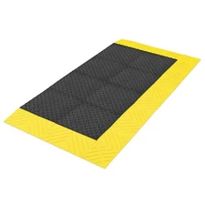 NOTRAX 621S3036BY Antifatigue Mat,Black,YllwBrdr,2ft6"x3ft 38W608