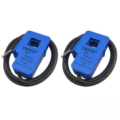 2Pcs SCT-013-000 100A 50mA Non-invasive Split Core Current Transformer Sensor