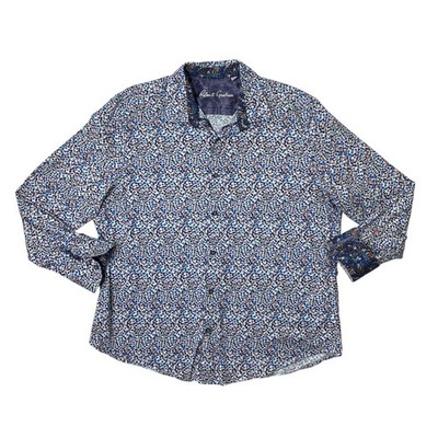 Robert Graham Shirt Mens 3XL Classic Fit Ludwig Geo Print Flip Cuff Button Up