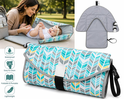 Portable Baby Changing Pad Foldable Waterproof Diaper Mat Travel Clutch