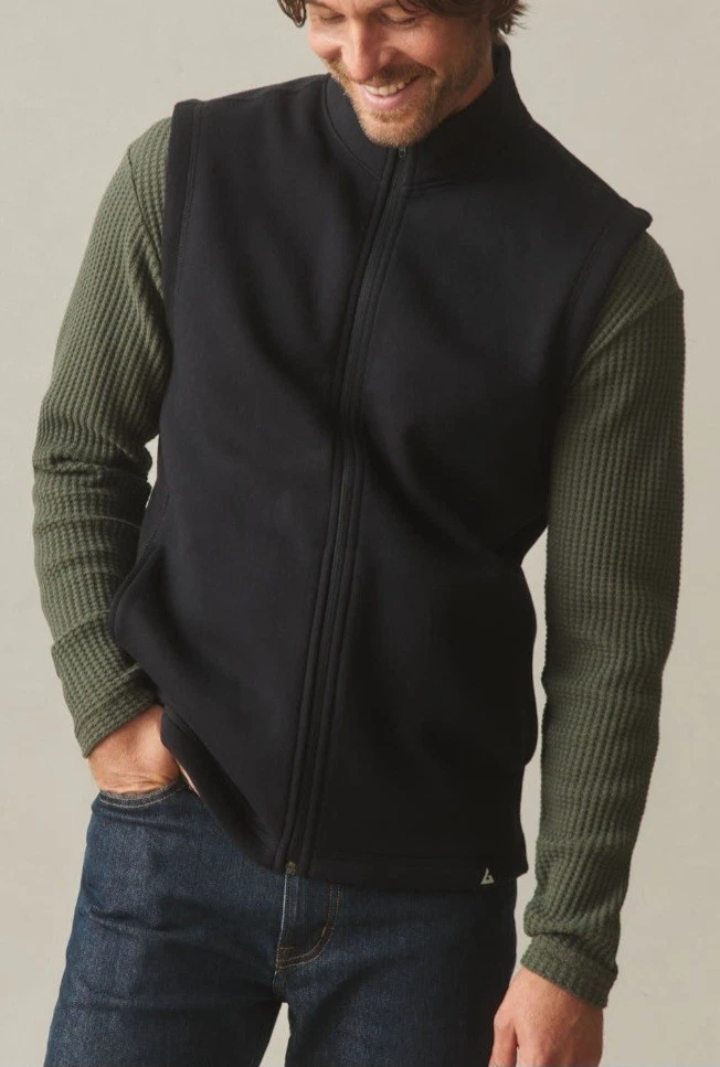 American Giant Midweight Vest Men's Large Black Full Zip NWOT