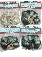 Doll Heads  Hands 1" 15 pc Fibre Craft 75082 Brunette And Blonde Lot Of 4 New