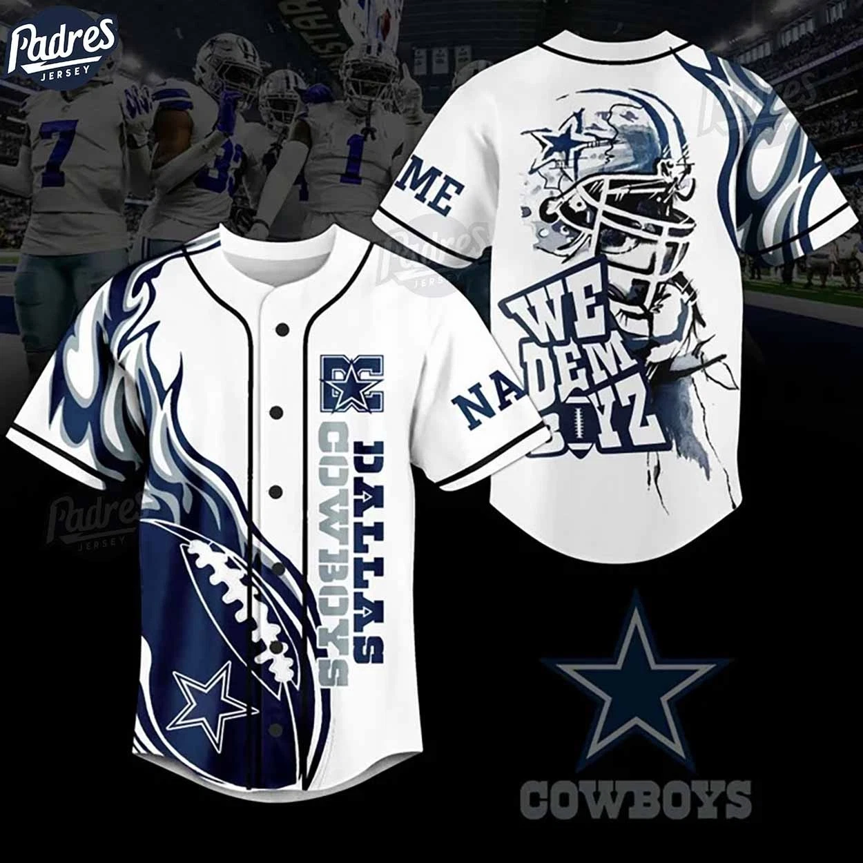 Custom Dallas Cowboys We Dem Boyz football Baseball Jersey