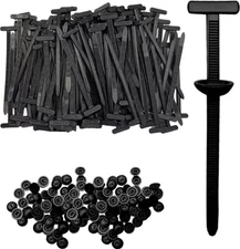 100 Pcs Nylon Universal Cable Tie Buckle for Car, T Style Automotive Zipper Clip