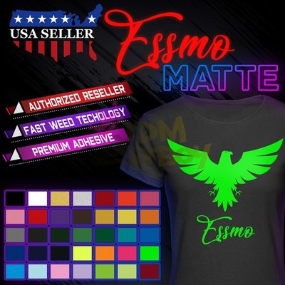 Essmo  10'' Matte Solid Heat Transfer Vinyl HTV T-Shirt Heat Press Easy To Weed