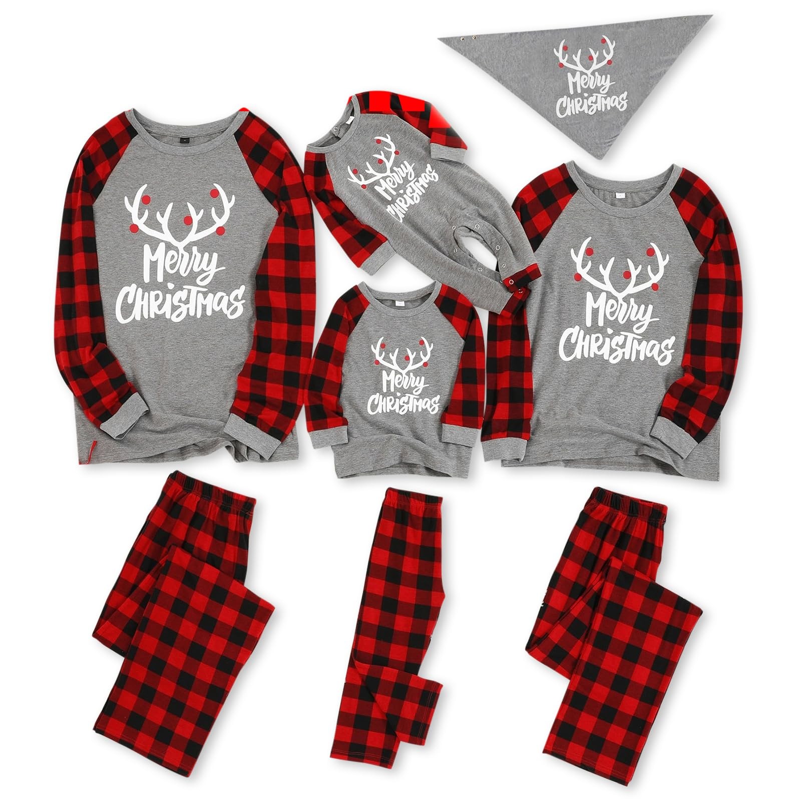 Matching Family Pajamas Sets Christmas PJ's with Letter and Plaid ...