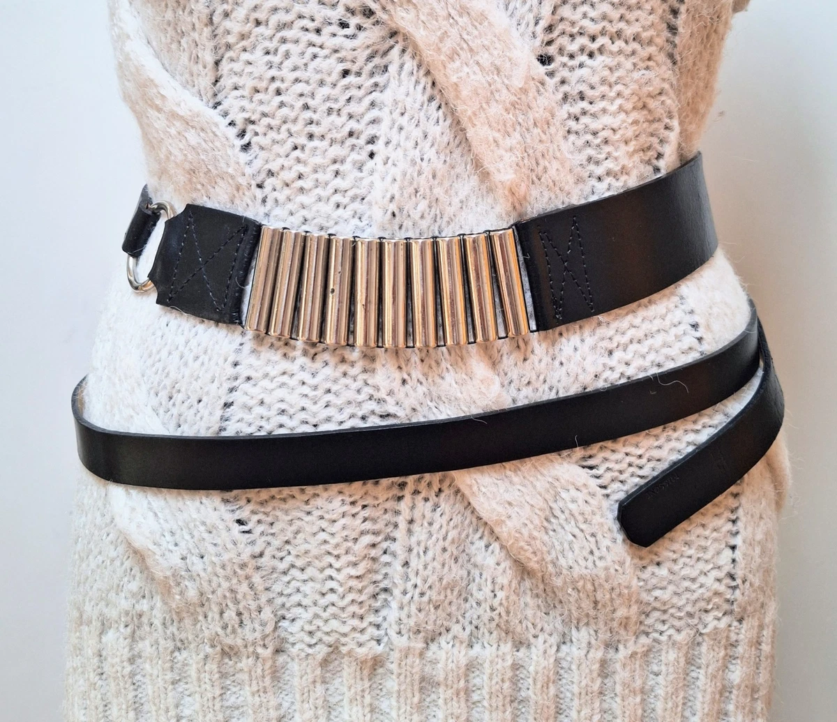 M Missoni Taupe Brown Skinny Belt Leather K91288s2.jpg main image 2